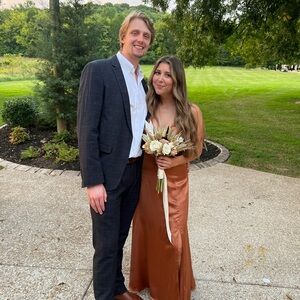 Revelry Copper Satin Dress